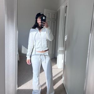 All white velour set